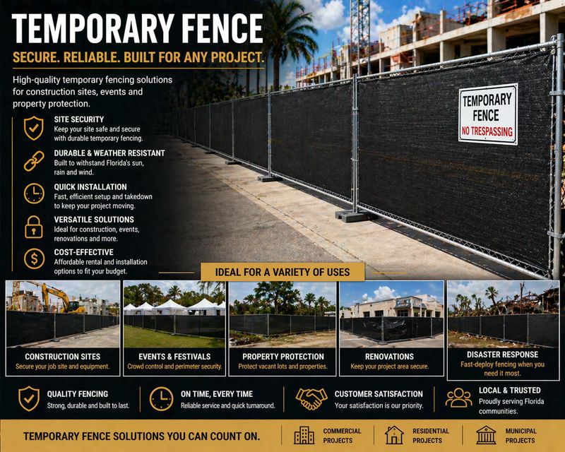 Temp Fence Chain Link Fort Myers Beach Florida 