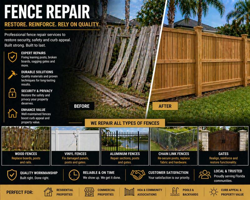 fence repair collier, lee.county,charlotte