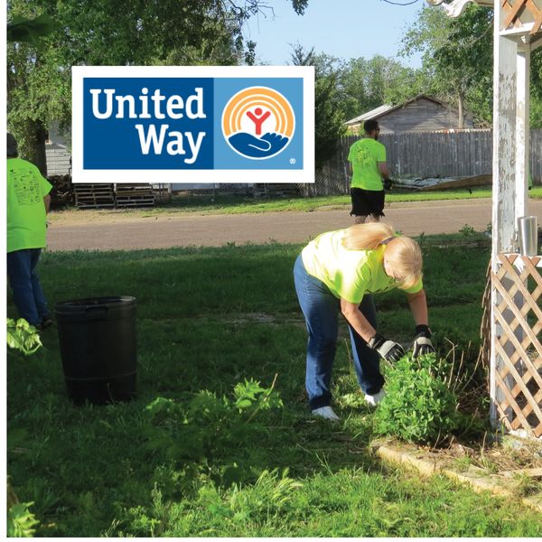 A photo of Hospital volunteers at the United Way Day of Caring.  The United Way logo is included.