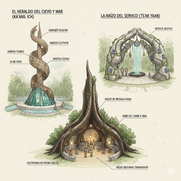 Diseños conceptuales de esculturas y monumentos 