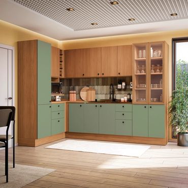 Cozinha Modulada Pixel Kappesberg 100% MDP Canela/Verde Frevo/Canela 456cm
Referência: CB135