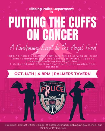 Fundraising event poster for cancer awareness by Hibbing Police.