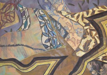 Abstract art with earthy tones and flowing patterns.