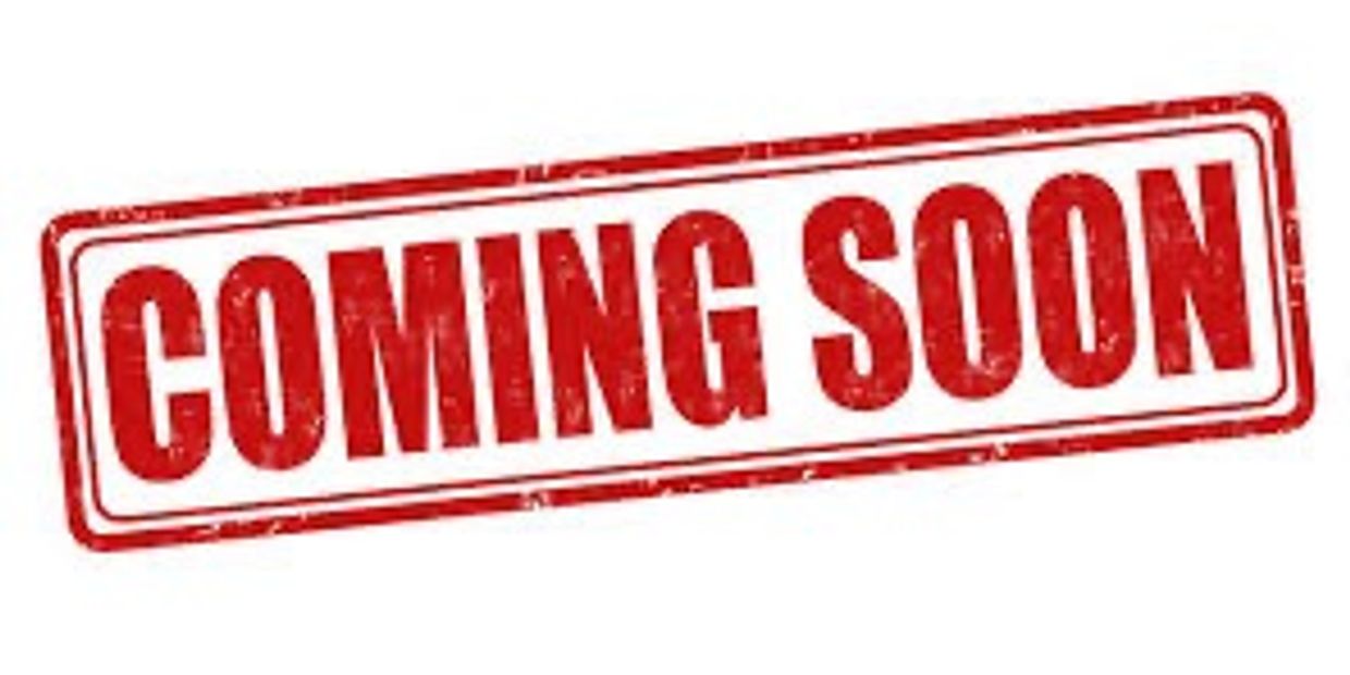 Red stamp with the text 'COMING SOON' on a white background.