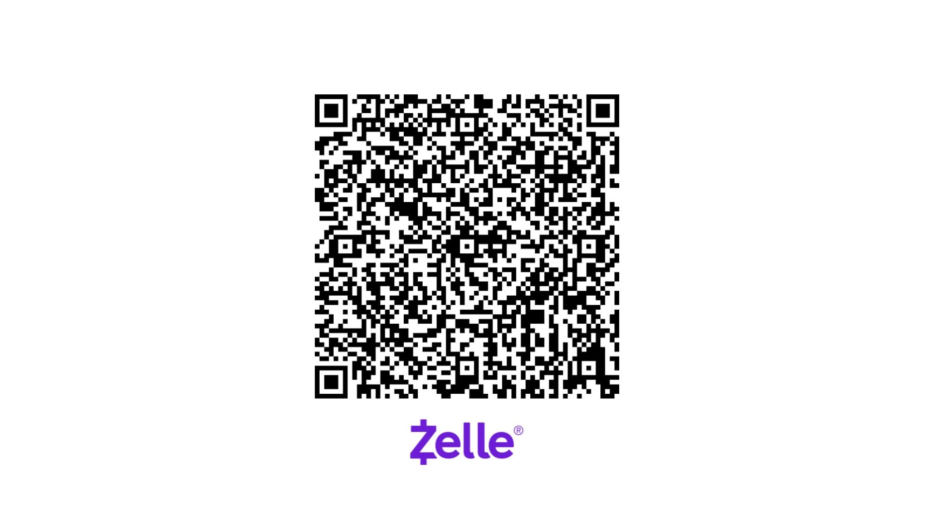 QR code for Zelle payment.
