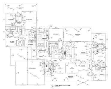 Detailed architectural floor and finish plan.