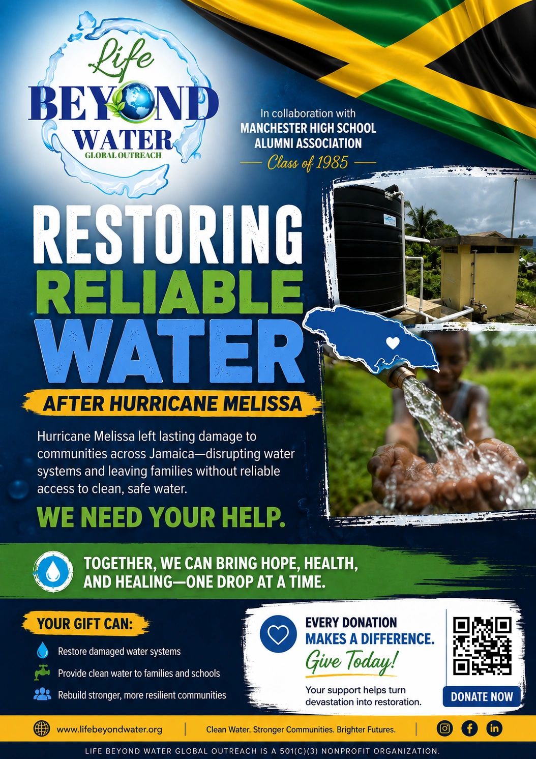 Restoring reliable water after Hurricane Melissa in Jamaica.