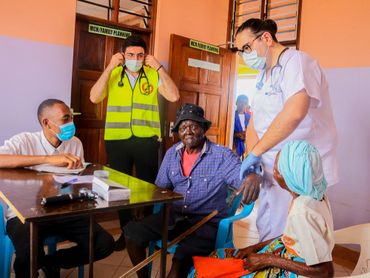 A group of belgian doctors from the Omeriye foundation at a free medical camp in Kilifi