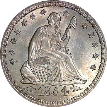 1854 seated liberty half dollar with arrows at date.