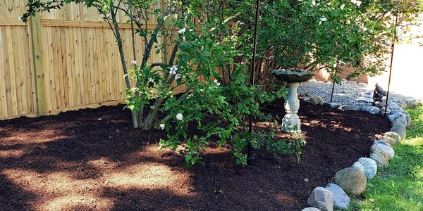 stone and mulch