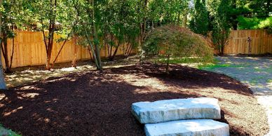 stone and mulch application