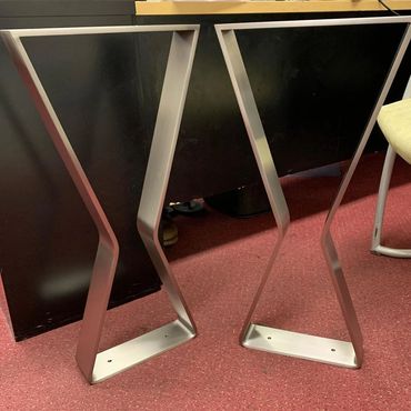 Table legs in stainless steel flat bar