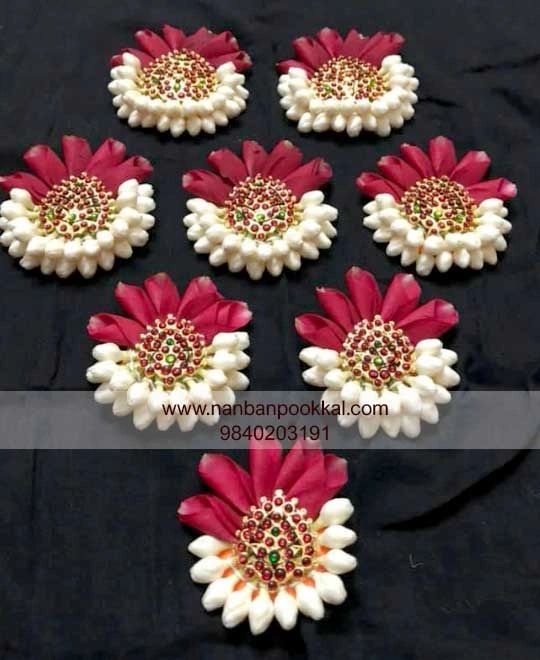 JB006 - Nanthiyavattai with Rose Petals Jadai Billai Elegant Hairstyle Design for Bridal JB006 - Nanthiyavattai with Rose Petals Jadai Billai Elegant Hairstyle Design for Bridal