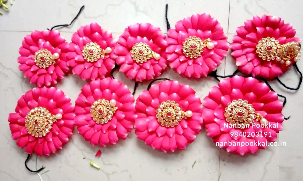 JB005 - Rose Petals Jadai Billai Elegant Hairstyle Design for Bridal JB005 - Rose Petals Jadai Billai Elegant Hairstyle Design for Bridal