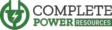 Logo of Complete Power Resources featuring a green plug and lightning bolt.