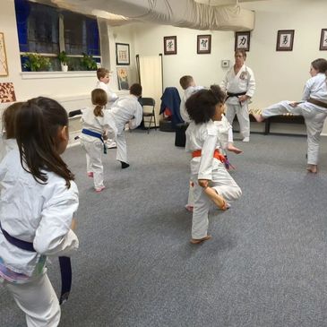 Sensei Rick teaching kicks to Junior class.