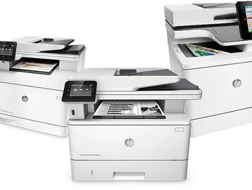 three types of printers on display 