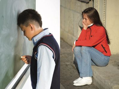 Image of two frustrated students.