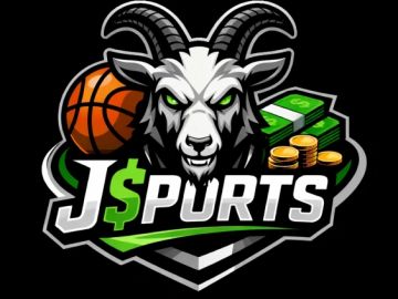 A fierce goat logo with basketball and money, representing J$PORTS.