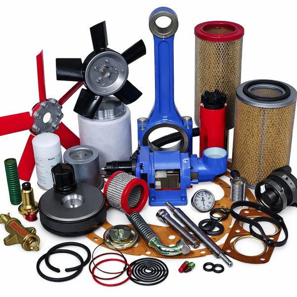 Various automotive parts including filters, gaskets, and fans.