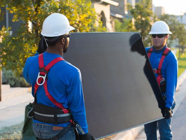 Solar panel installation. 