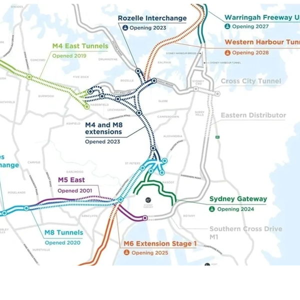 Sydney road network map