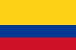 Flag with horizontal yellow, blue, and red stripes.