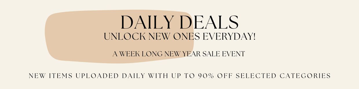 Daily Deals: Unlock new discounts every day with up to 90% off selected items.