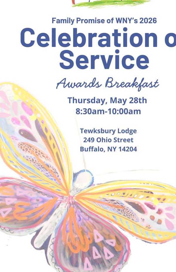 Invitation to Family Promise of WNY's 2026 Celebration of Service Awards Breakfast.