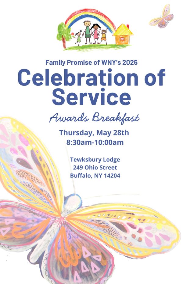 Invitation to Family Promise of WNY's 2026 Celebration of Service Awards Breakfast.