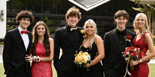 Prom group posing for photo