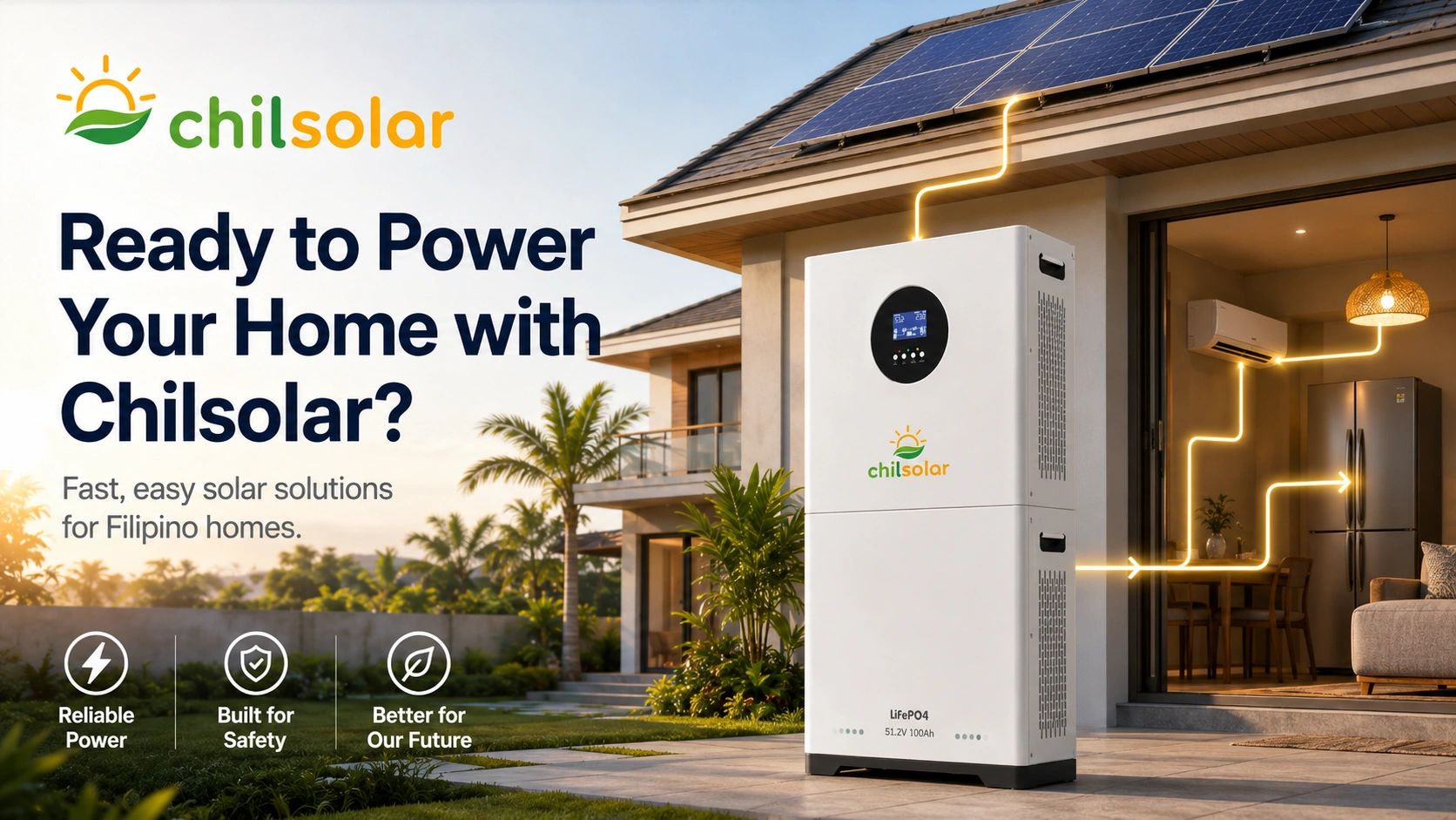 Chilsolar powers homes with reliable, safe, and eco-friendly solar solutions for Filipino families.