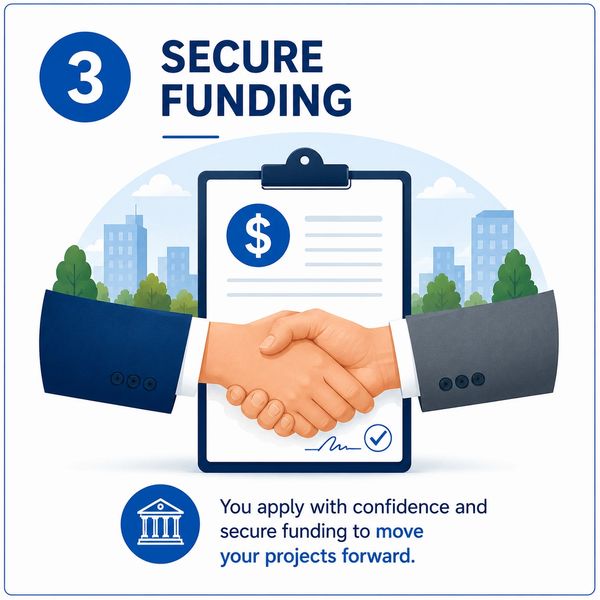 Handshake symbolizing secure funding approval.