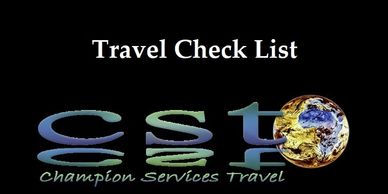 Travel check list