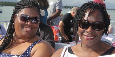 two ladies in a boat 