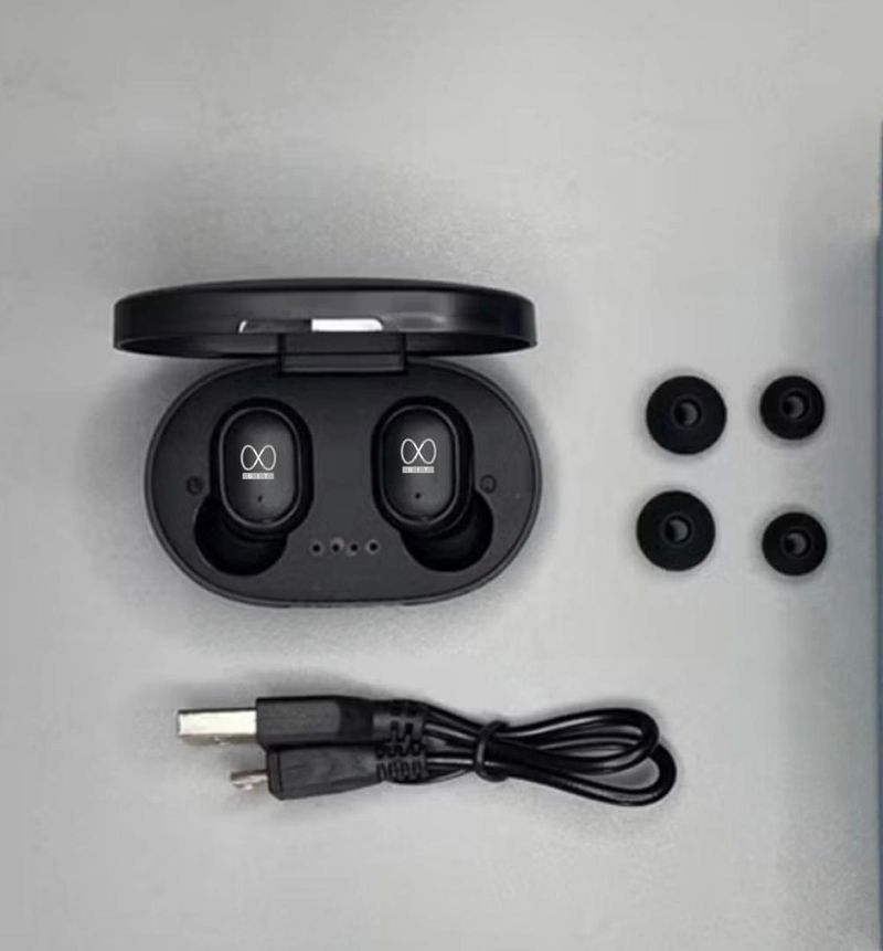 XBIT A6S earbuds unboxing — complete package contents including earbuds, case, and accessories