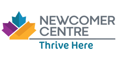 Logo of Newcomer Centre with tagline.
