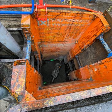 Big trench with shoring