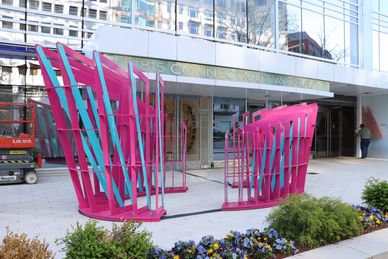 SPIN Steel Sculpture by Hiroshi Jacobs with Nabila Mahdi & Xin Chen in Washington DC on 7 April 2026