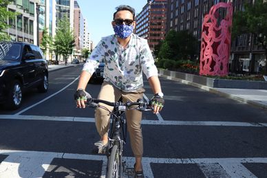 BIKE TO WORK DAY at Connecticut Avenue and K Street, NW, Washington DC on Friday, 21 May 2021