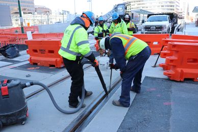 Purple Line Under Construction in Silver Spring MD on Tuesday morning, 20 January 2026 