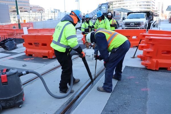 Purple Line Under Construction in Silver Spring MD on Tuesday, 20 January 2026