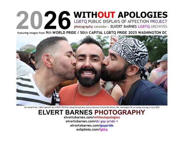 2026 WITHOUT APOLOGIES / LGBTQ PUBLIC DISPLAYS OF AFFECTION photography calendar CAPITAL PRIDE 2025