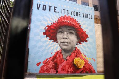 MABEL PING-HUA LEE / VOTE.  IT'S YOUR VOICE Mural by JAHRU in Washington DC on Tuesday, 11 August 20
