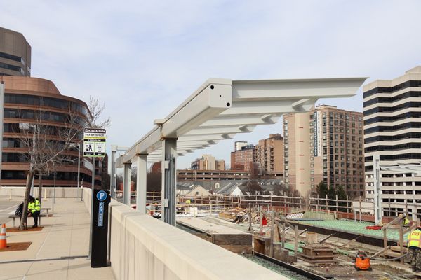 Purple Line Station Under Construction in Silver Spring, MD on Thursday afternoon, 8 February 2024