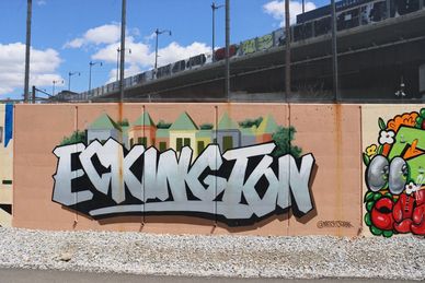 ECKINGTON (2023) Mural by ART OF CRANK along Metropolitan Branch Trail, NE DC on 24 May 2025 