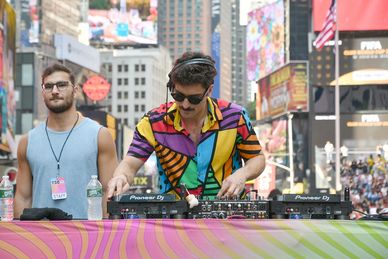 PRIDE IN TSQ along Broadway between West 45th and West 46th Street in NYC on Saturday, 28 June 2025