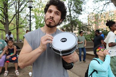 Drum Circle at Meridian Hill Upper Park in Washington DC on Easter Sunday afternoon, 20 April 2025