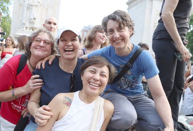 NYC DYKE MARCH at Washington Square Park in Greenwich Village NYC on Saturday evening, 28 June 2025