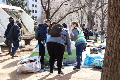 NPS Eviction of Homeless Encampments at McPherson Square Park, NW, Washington DC on 15 February 2023